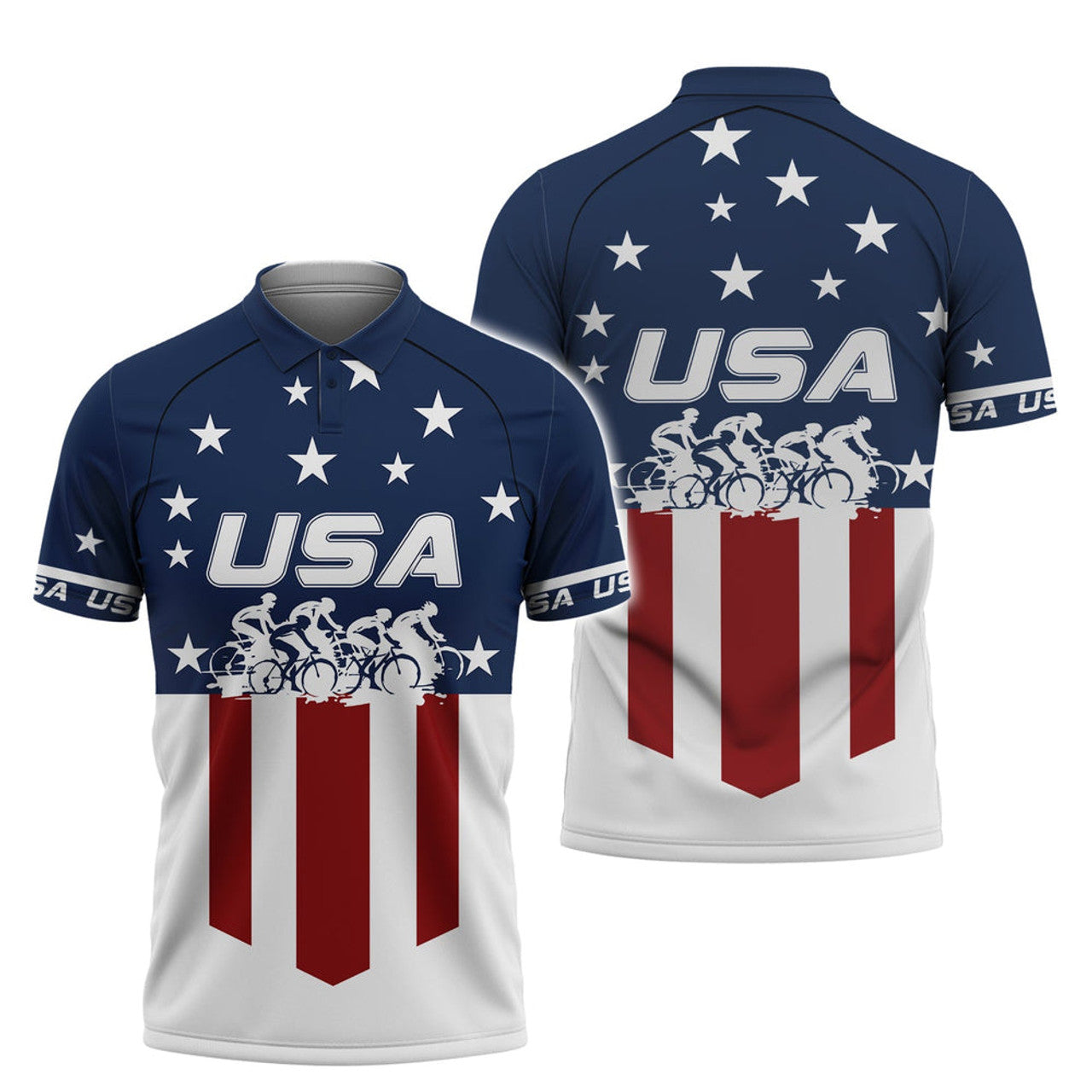 USA Outdoor Cycling Polo Shirt Cycling Shirt