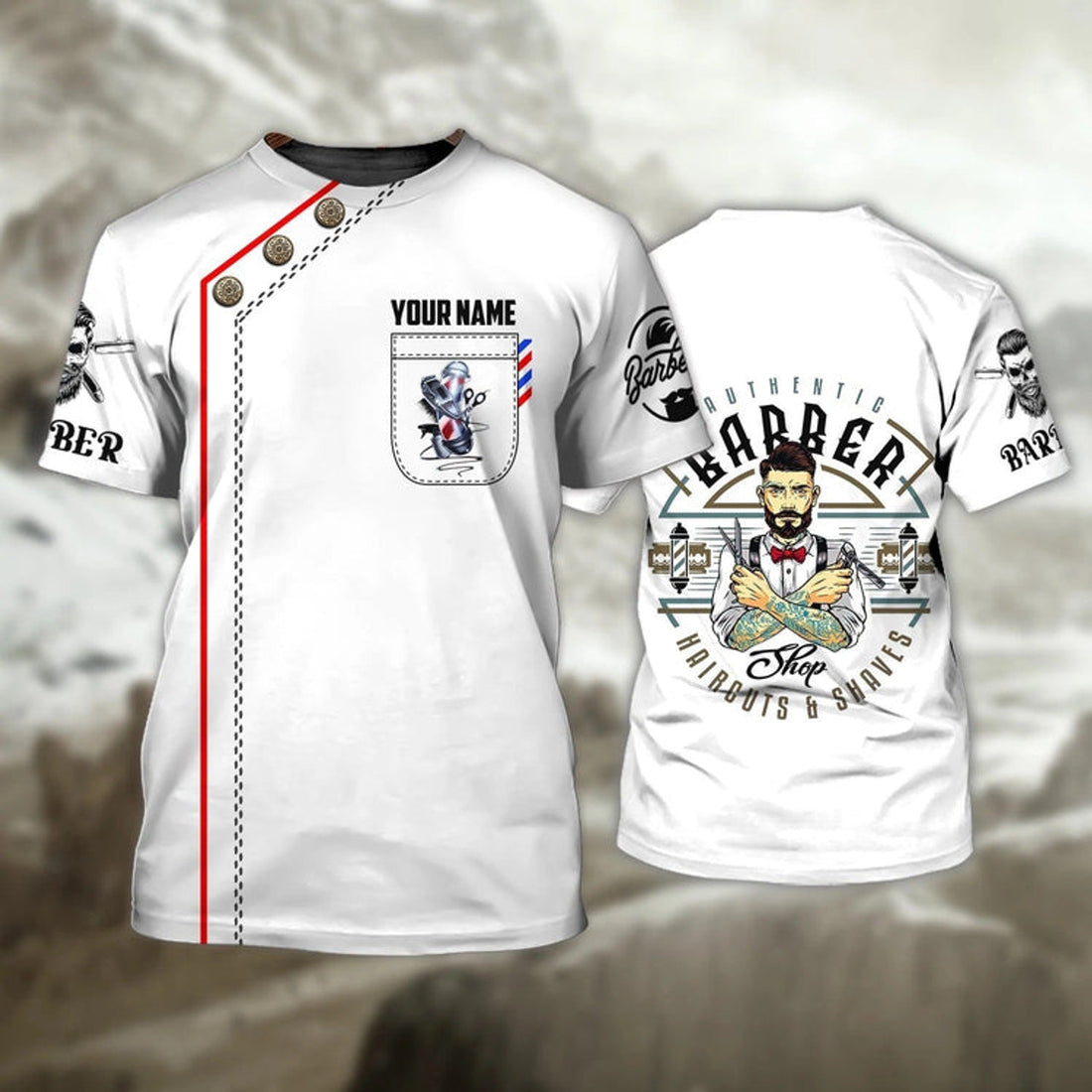 FUNSTUFFPRINT Custom Barber Tee Shirt, 3D Full Print T-Shirt For Barber, Best Gift For Barbers, Barber Shirt 3D T-shirt