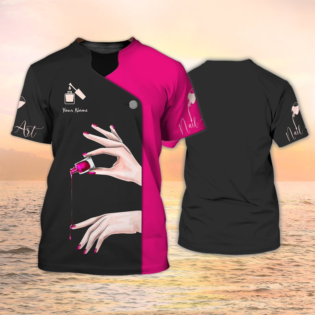 FUNSTUFFPRINT Nail ArT-Shirt Nail Technician 3D T-Shirt Gift For Manicurist [Non Workwear]