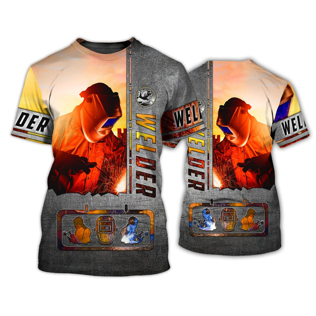 FUNSTUFFPRINT 3D All Over Print Welder T-Shirt, Idea for Welder Shirt, Birthday Gift for Welder Dad 3D T-shirt