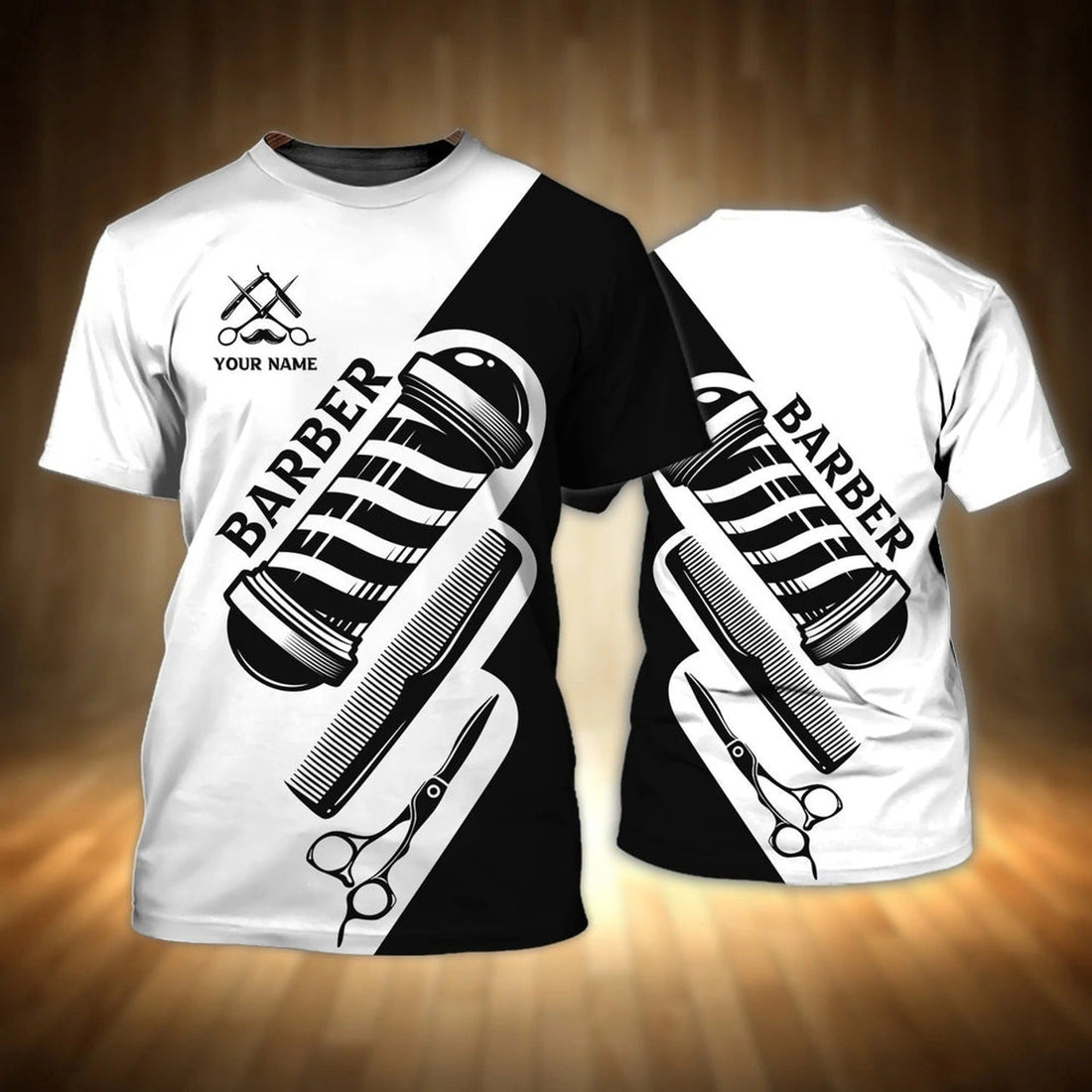 FUNSTUFFPRINT Customized Barber Shirt Men Women, New Barber Gifts, 3D All Printed Barber T-Shirts 3D T-shirt