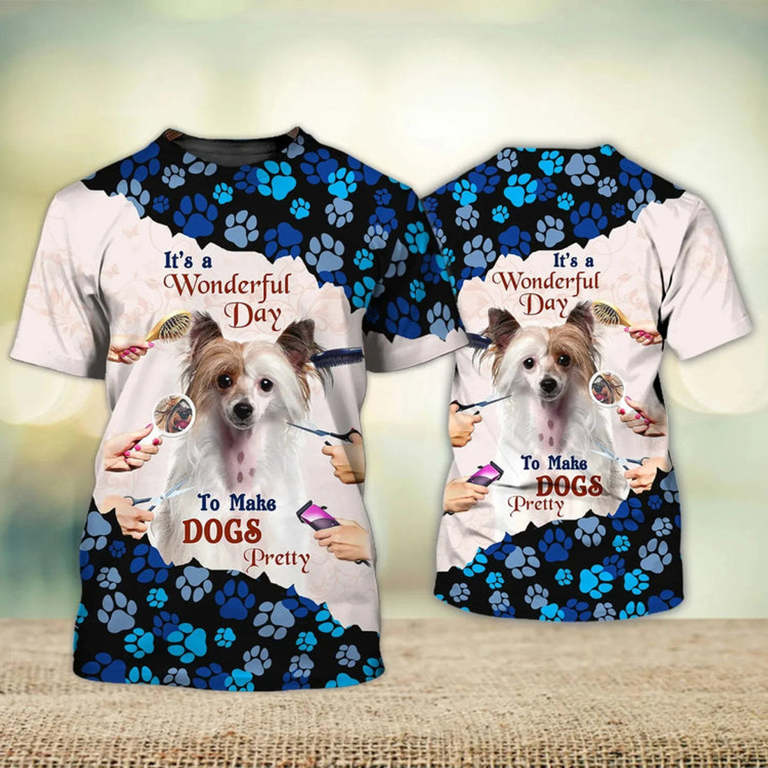 Custom Personalized 3D All Over Print Groomer Hoodie, Paw Pet Groomer Uniform Blue Salon Pet, Groomer Shirt, Groomer Gifts