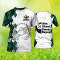 Customized 3D Printed Billiard Shirt, Aim Shoot Swear Repeat, T-Shirt For Billiard Player, Billiard Gifts