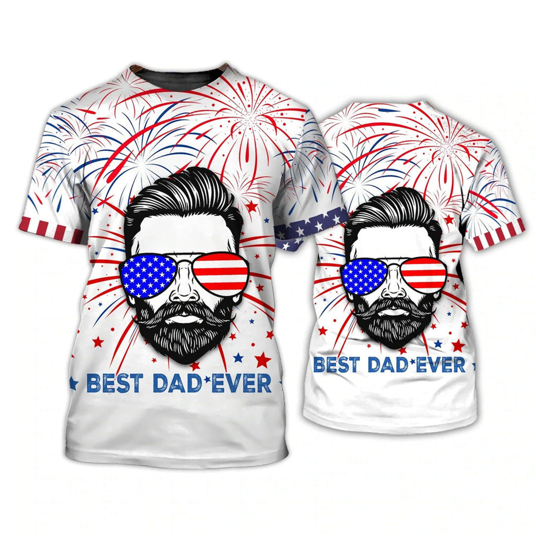 FUNSTUFFPRINT Independence Day Is Coming Best Dad Ever 3D Full Print T-Shirt Hoodie, Best Dad Shirt 4Th July American Tee Shirt 3D T-shirt