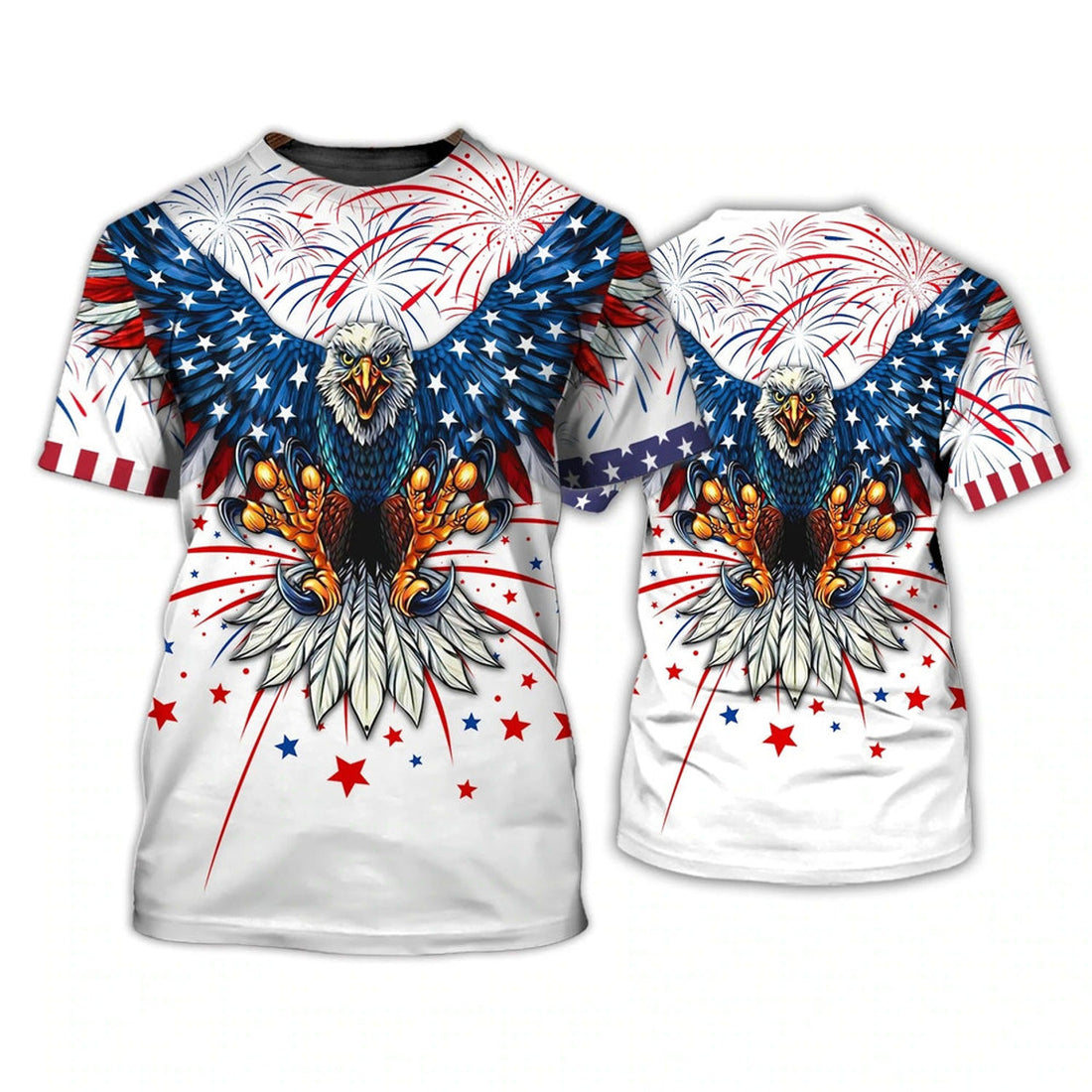 FUNSTUFFPRINT Independence Day Is Coming Ealge 3D All Over Printed T-Shirt 3D Bomber Hoodie For 4Th July Pride American 3D T-shirt