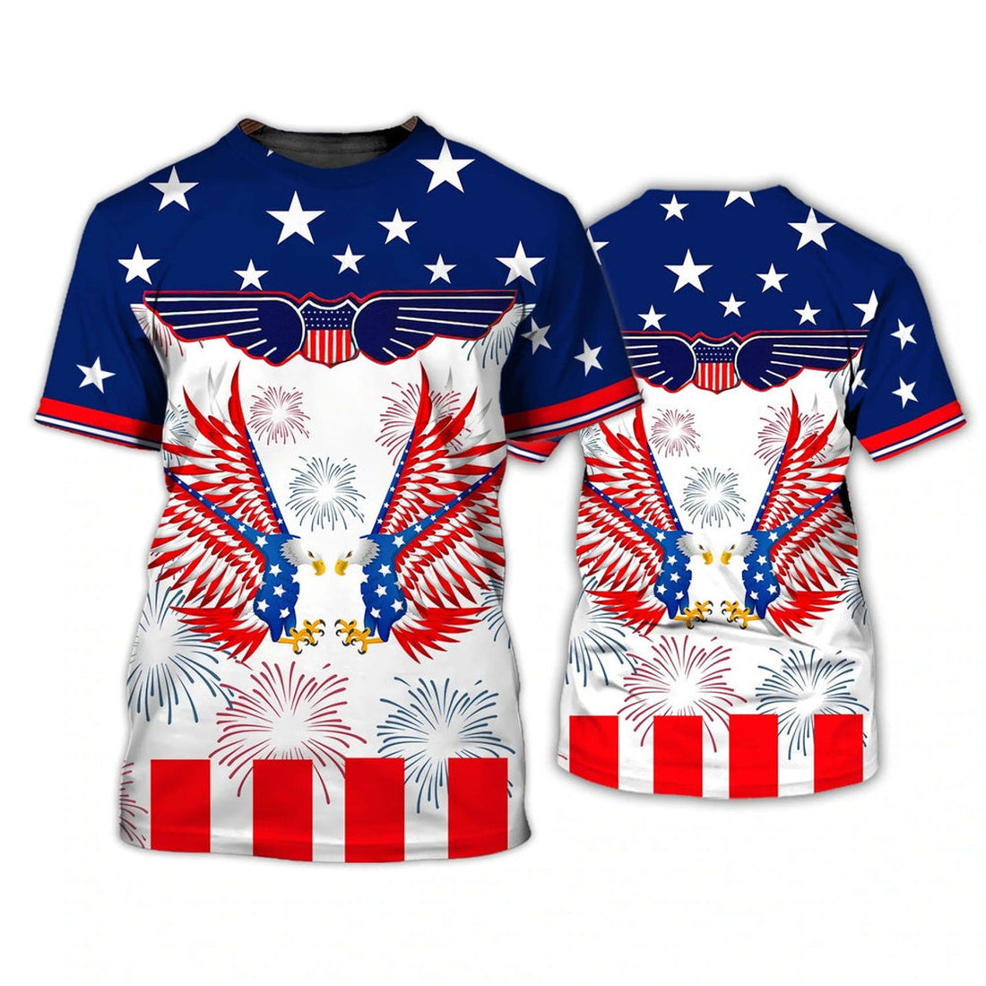 FUNSTUFFPRINT Independence Day Is Coming Ealge 3D All Over PrinT-Shirt Bomber 4Th July Gifts 3D T-shirt