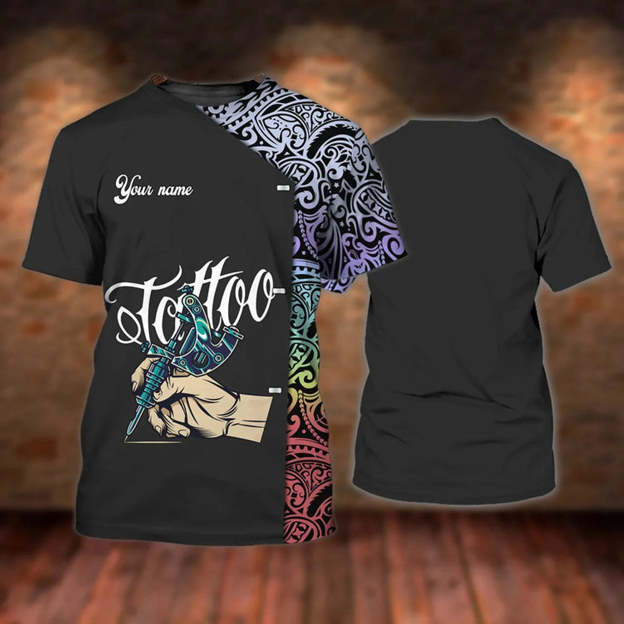 Custom 3D Print Tattoo Men Shirt, Custom T-Shirt For Tattoo Shop, Best Gift For A Tattoo Artist