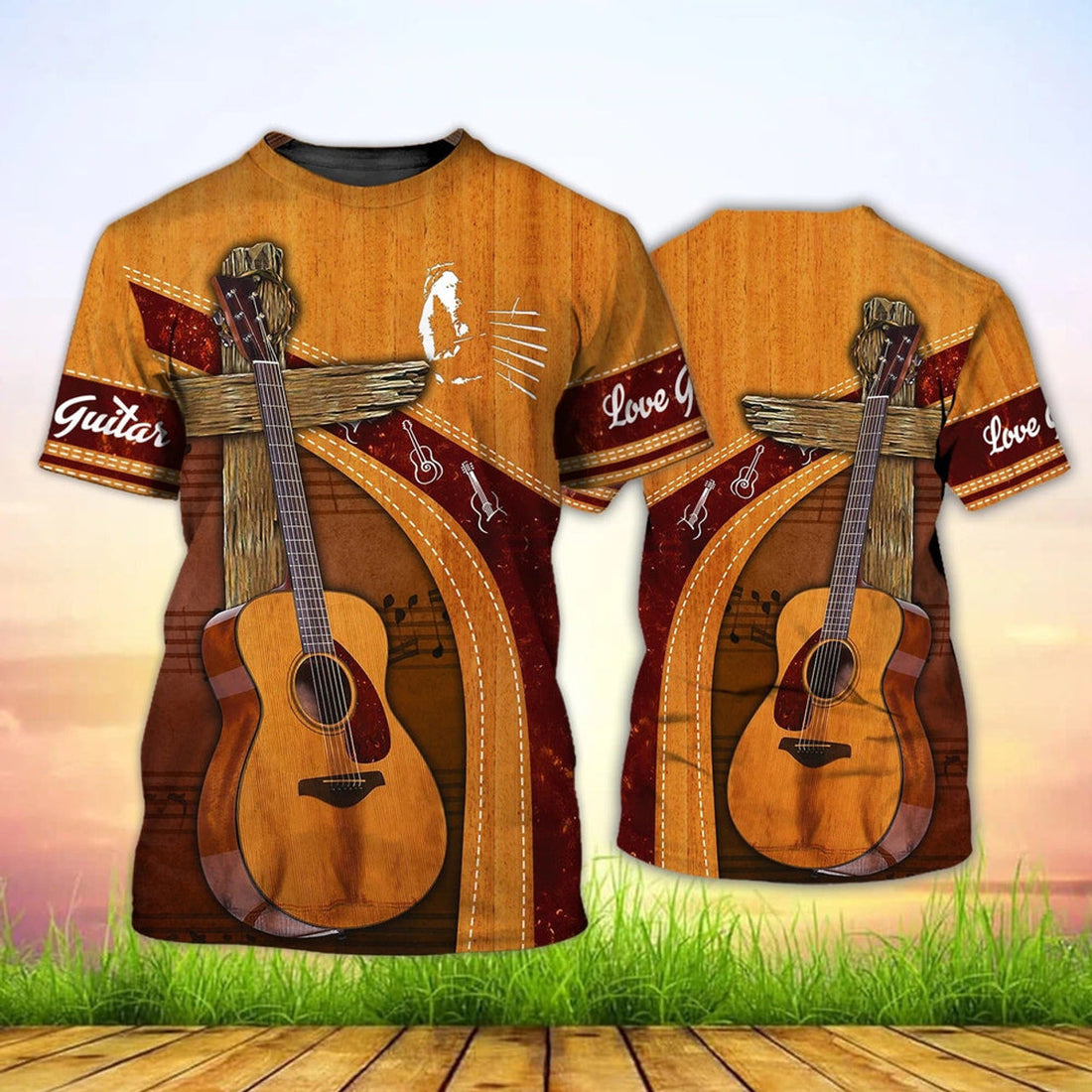 FUNSTUFFPRINT Guitar 3D T-Shirt Hoodie For Men And Woman Sublimation Shirts For Guitar Lover 3D T-shirt