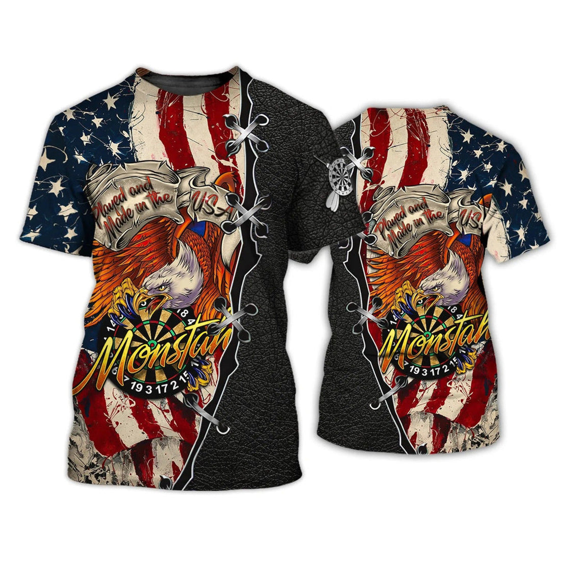 FUNSTUFFPRINT 3D Dart T-Shirt, Played And Made In The USA Monstah DarT-Shirt for Men And Woman 3D T-shirt