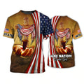 One Nation Under God 3D All Over PrinT-Shirt Bomber, Patriotic Independence Day United States Strong American 3D Shirts