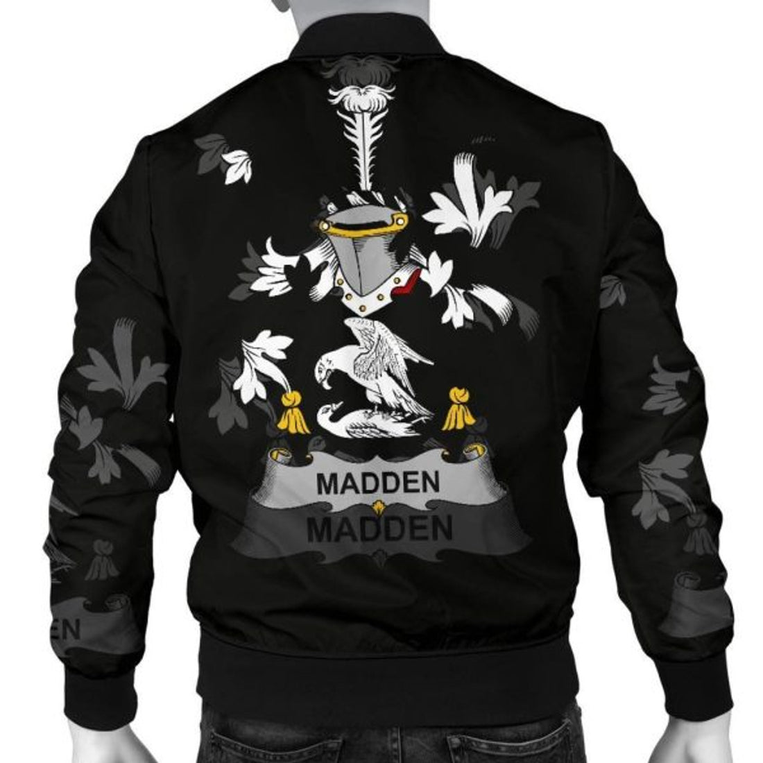 FUNSTUFFPRINTI Madden or O'Madden Ireland Men's Bomber Jacket - Irish Family Bomber Jacket