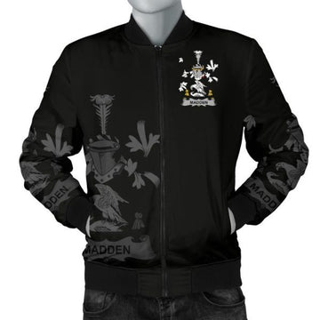 FUNSTUFFPRINTI Madden or O'Madden Ireland Men's Bomber Jacket - Irish Family Bomber Jacket