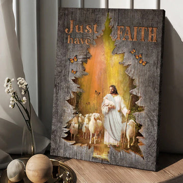 Magic Forest Jesus Painting Lamb Of God Just Have Faith Canvas Wall Art - Christian Wall Posters - Religious Wall Decor
