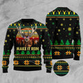 FUNSTUFFPRINT Make It Rein Ugly Christmas Sweater, Christmas Sweater, Ugly Sweater, Funny Xmas Sweaters Ugly Sweater