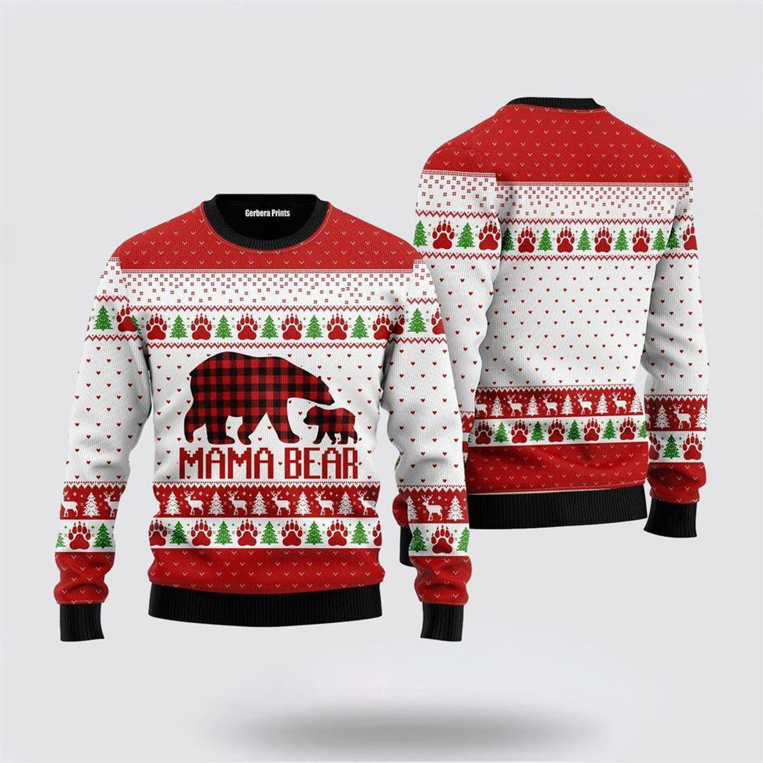 FUNSTUFFPRINT Mama Bear Ugly Christmas Sweater – Sweater Gifts For Pet Lover Ugly  Sweater