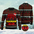 FUNSTUFFPRINT Mamaw Bear Ugly Christmas Sweater, Christmas Sweater, Ugly Sweater, Funny Xmas Sweaters Ugly Sweater