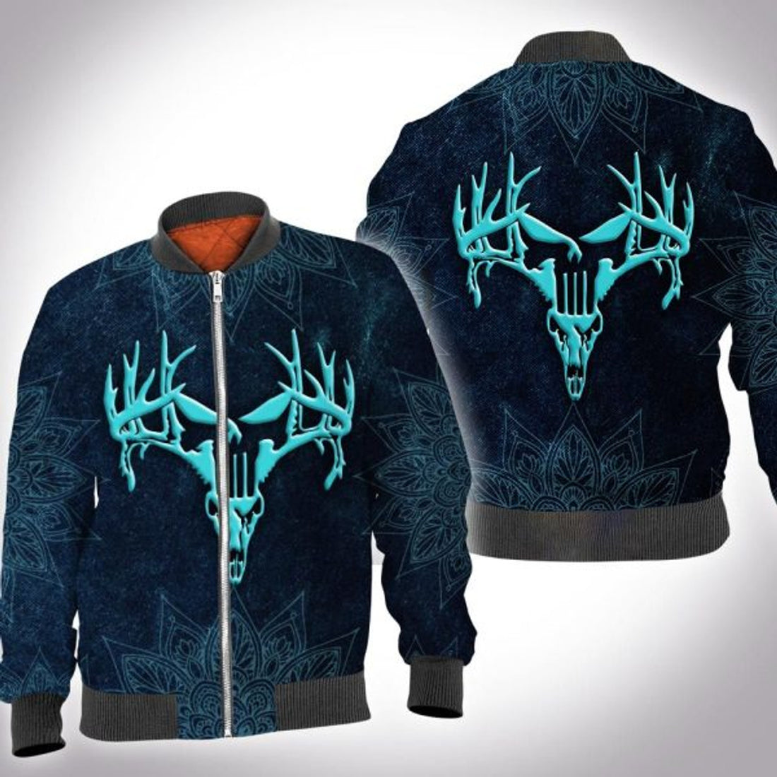 FUNSTUFFPRINTI Mandala hunting deer skull 3D All Over Printed Shirt, Bomber Jacket Size S - 5XL