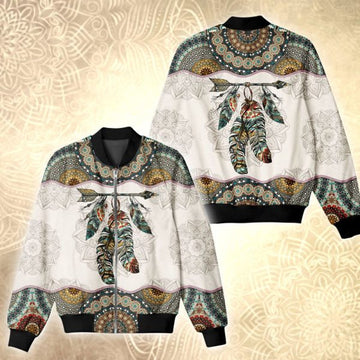 FUNSTUFFPRINTI Mandala native 3D All Over Printed Shirt, Bomber Jacket Size S - 5XL Bomber Jacket