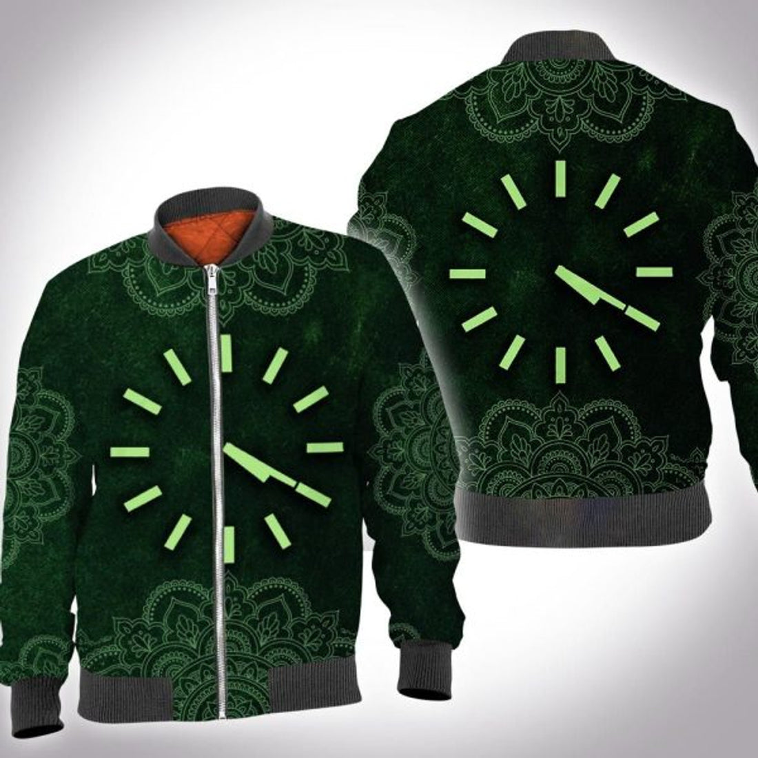 FUNSTUFFPRINTI Mandala weed 420 clock 3D All Over Printed Shirt, Bomber Jacket Size S - 5XL Bomber Jacket