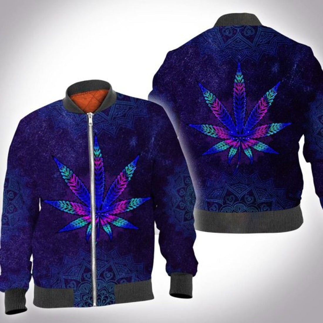 FUNSTUFFPRINTI Mandala weed pattern 3D All Over Printed Shirt, Bomber S - 5XL Bomber Jacket
