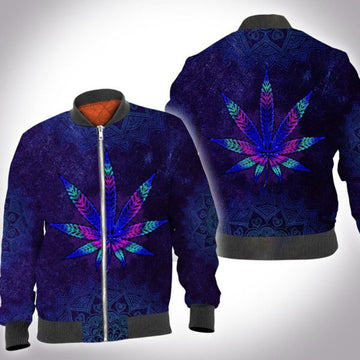 FUNSTUFFPRINTI Mandala weed pattern 3D All Over Printed Shirt, Bomber S - 5XL Bomber Jacket