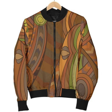 FUNSTUFFPRINTI Maori Ornament Design Print Women's Bomber Jacket