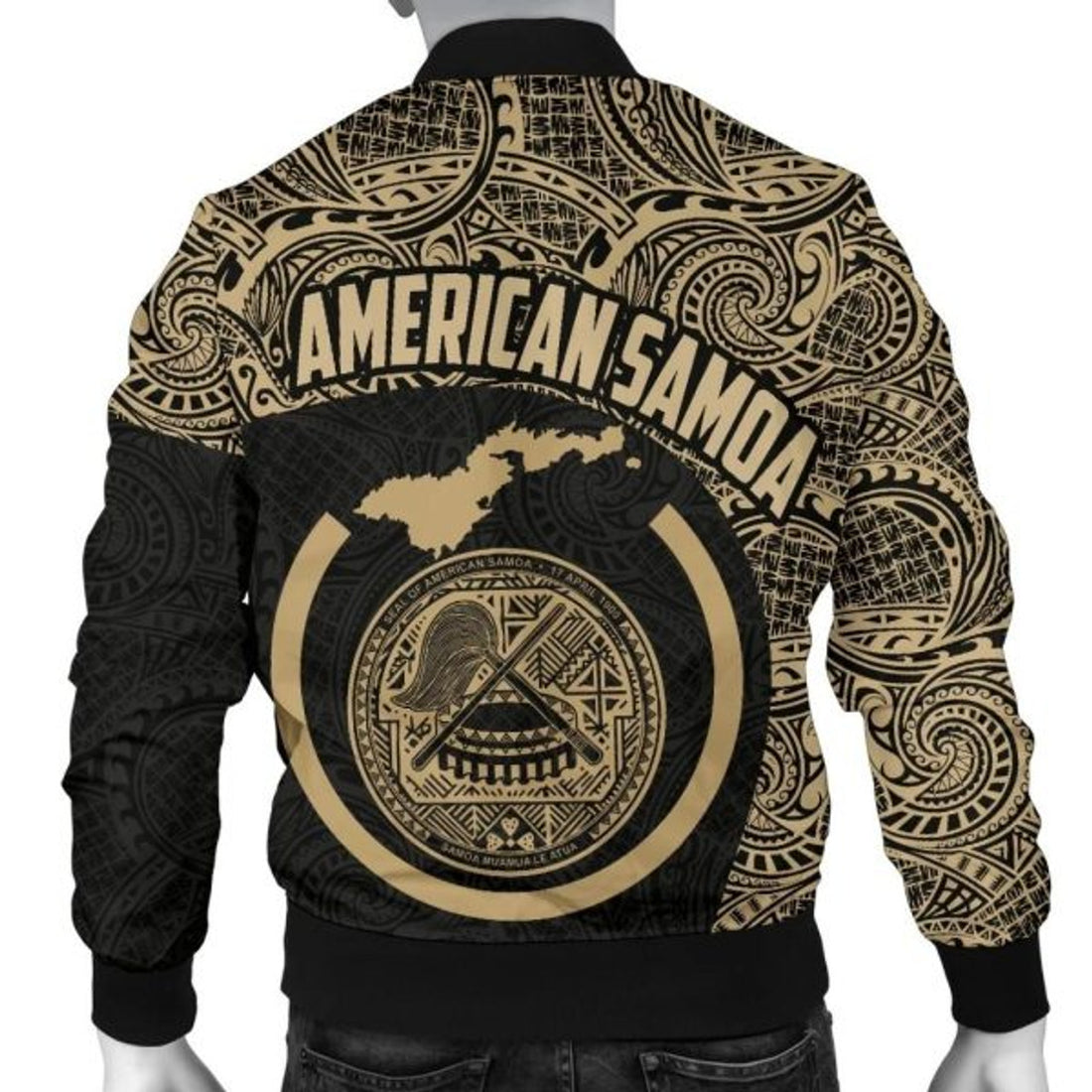 FUNSTUFFPRINTI Map American Samoa Men's Bomber Jacket Polynesian Bomber Jacket