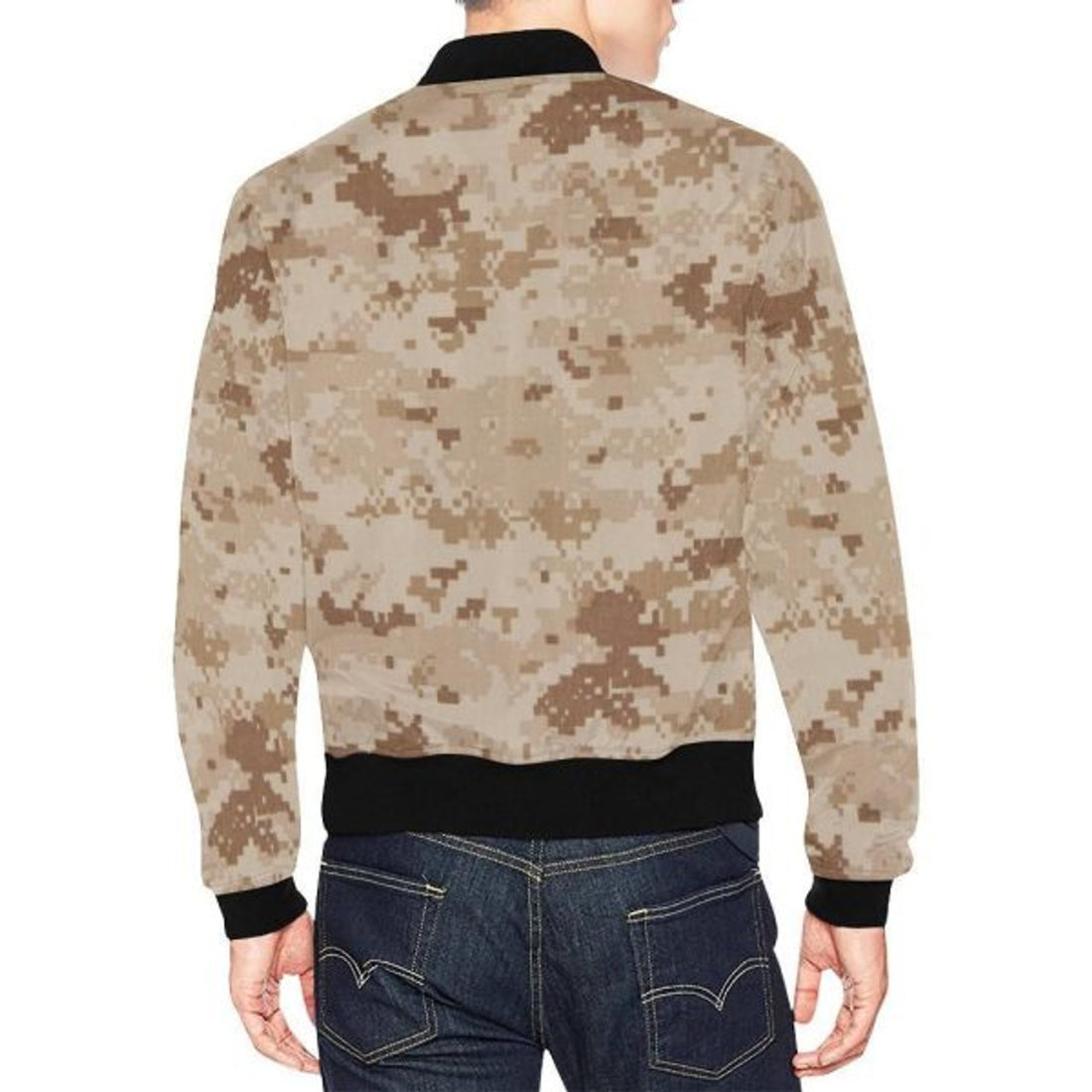 FUNSTUFFPRINTI Marine Military Camouflage Camo Pattern Print Men's 3D Bomber Jacket
