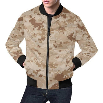 FUNSTUFFPRINTI Marine Military Camouflage Camo Pattern Print Men's 3D Bomber Jacket