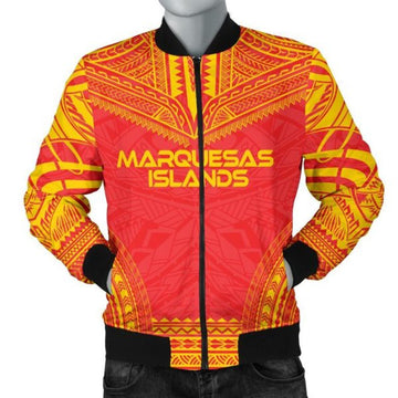 FUNSTUFFPRINTI Marquesas Islands Flag Polynesian Chief Men's Bomber Jacket - Bomber Jacket