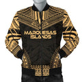 FUNSTUFFPRINTI Marquesas Islands Polynesian Chief Men's Bomber Jacket - Gold Version - Bomber Jacket