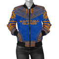 FUNSTUFFPRINTI Marshall Islands Flag Polynesian Chief Women'S Bomber Jacket - Bomber Jacket