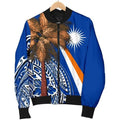 FUNSTUFFPRINTI Marshall Islands Polynesian Women's Bomber Jacket - Palm Tree - Bomber Jacket