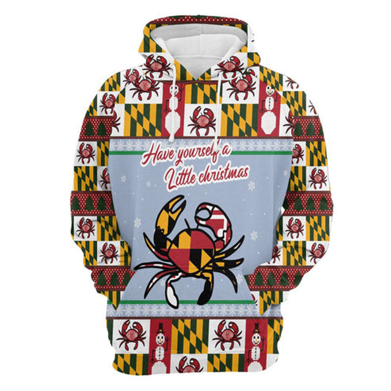 FUNSTUFFPRINT 3D Maryland Symbols Christmas All Over 3D Hoodie and Zip Hoodie