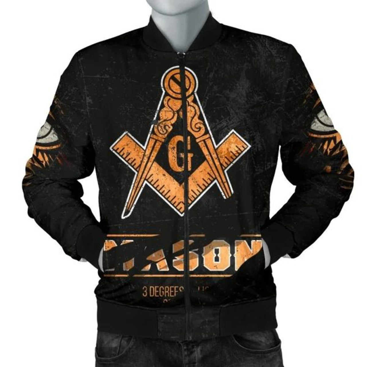 FUNSTUFFPRINTI Masonic In Me All Men's Bomber Jacket - Special Grunge Style Bomber Jacket