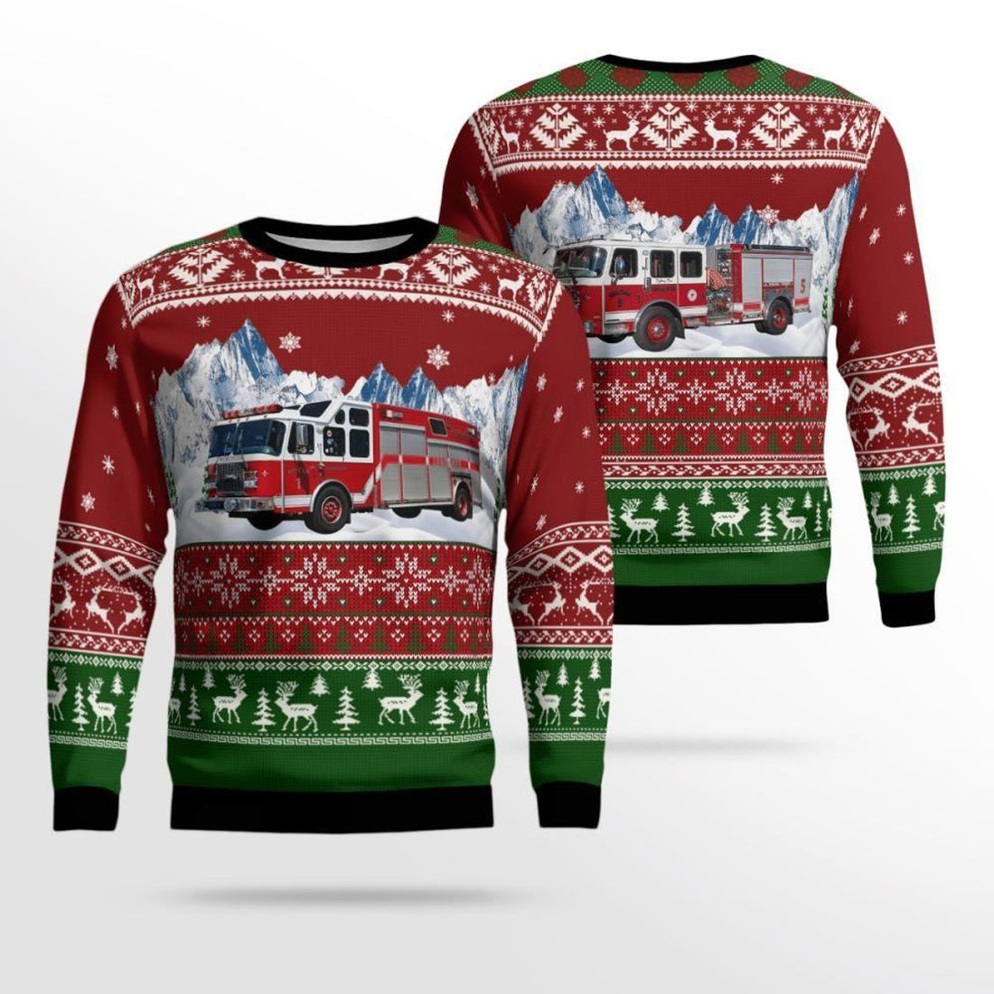 FUNSTUFFPRINT Massachusetts Worcester Fire Department Ugly Christmas Sweater – Christmas Gifts For Firefighters Ugly  Sweater