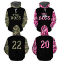 FUNSTUFFPRINT Personalized Camo Couple 3D All Over Hoodie The Boss The Real Boss 3D Hoodie and Zip Hoodie