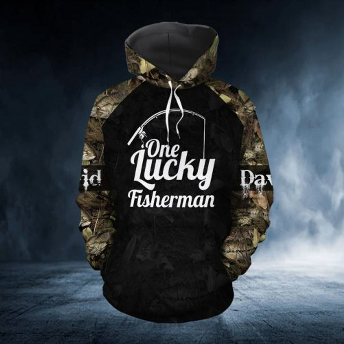 FUNSTUFFPRINT Personalized Fishing Couple 3D All Over Hoodie One Lucky Fisherman Best Catch Of His Life 3D Hoodie and Zip Hoodie