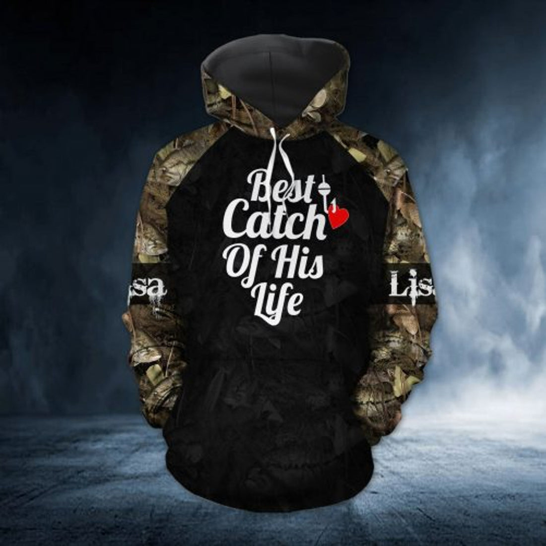 FUNSTUFFPRINT Personalized Lucky Fisherman Best Catch Of His Life3D Hoodie and Zip Hoodie