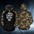 FUNSTUFFPRINT Personalized Lucky Fisherman Best Catch Of His Life3D Hoodie and Zip Hoodie