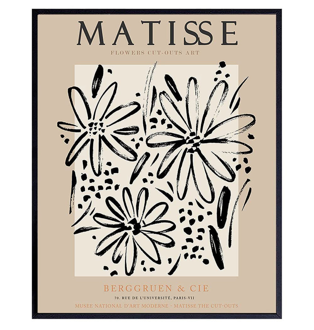 Matisse Flowers Cut Outs Art Berggruen And Cie, Flower Lover Poster and Canvas