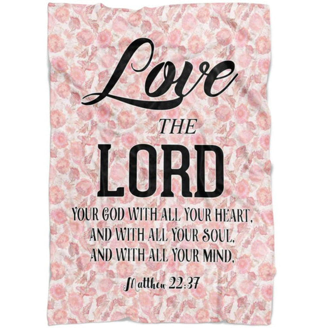 FUNSTUFFPRINT Matthew 2237 Love The Lord Your God With All Your Heart Fleece Blanket - Christian Blanket - Bible Verse Blanket