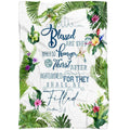 FUNSTUFFPRINT Matthew 56 Blessed Are They Which Do Hunger And Thirst Fleece Blanket - Christian Blanket - Bible Verse Blanket