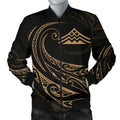 FUNSTUFFPRINTI Mauna Kea Polynesian MenâˆšÂ¢â€šÃ‡Â¨â€šÃ‘Â¢s Bomber Jacket - Gold - Frida Style - AH Bomber Jacket