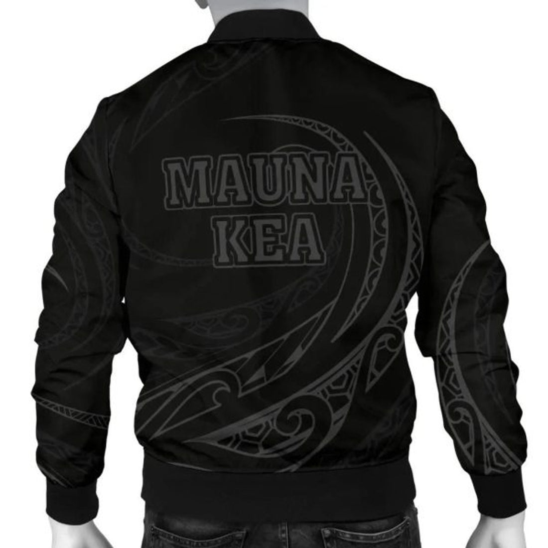 FUNSTUFFPRINTI Mauna Kea Polynesian MenâˆšÂ¢â€šÃ‡Â¨â€šÃ‘Â¢s Bomber Jacket - Gray - Frida Style - AH Bomber Jacket