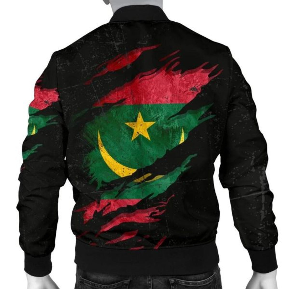 FUNSTUFFPRINTI Mauritania In Me Men's Bomber Jacket - Special Grunge Style Bomber Jacket