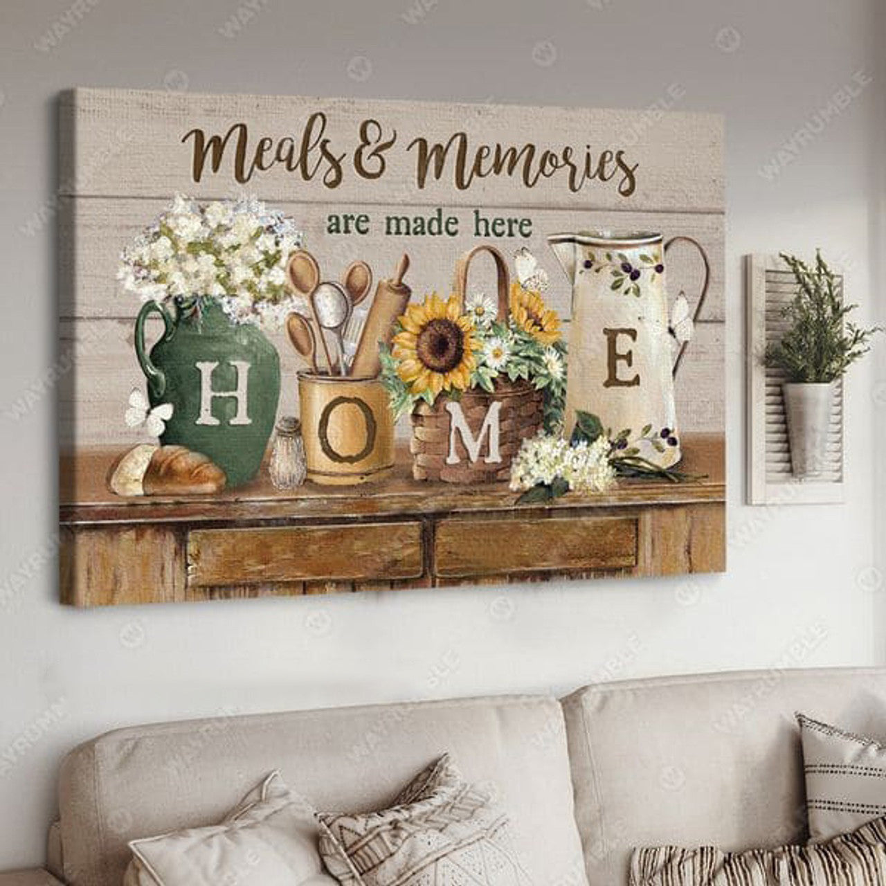 Meals And Memories Are Made Here Home Poster and Canvas