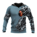FUNSTUFFPRINT Mechanic 3D Hoodie Mechanic Metal Tattoo Teal 3D Hoodie and Zip Hoodie