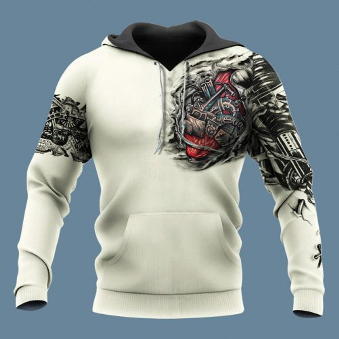FUNSTUFFPRINT Mechanic 3D Hoodie For Men And Women Mechanic Metal Tattoo 3D Hoodie and Zip Hoodie