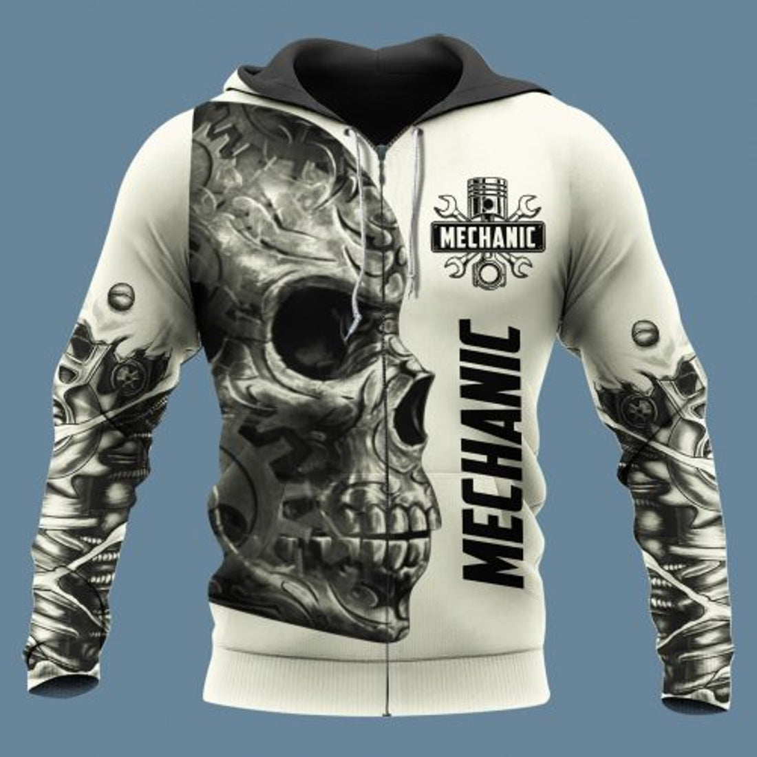 FUNSTUFFPRINT Skull Mechanic 3D Hoodie For Men And Women Im Here Because You Broke Something 3D Hoodie and Zip Hoodie